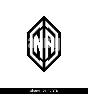 NA logo with geometric shape vector monogram design template isolated on white background Stock Vector