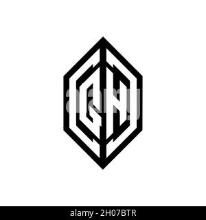 QH logo with geometric shape vector monogram design template isolated on white background Stock Vector