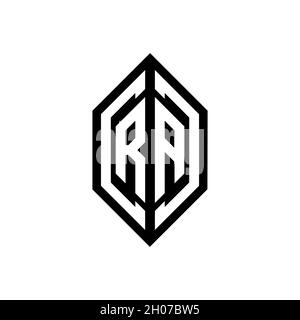 RA logo with geometric shape vector monogram design template isolated on white background Stock Vector