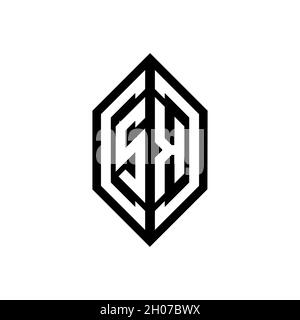 SK logo with geometric shape vector monogram design template isolated on white background Stock Vector