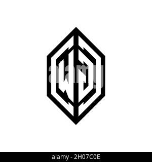 WG logo with geometric shape vector monogram design template isolated on white background Stock Vector