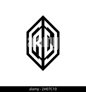 RJ logo with geometric shape vector monogram design template isolated on white background Stock Vector