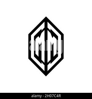 MM logo with geometric shape vector monogram design template isolated on white background Stock Vector