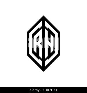 RH logo with geometric shape vector monogram design template isolated on white background Stock Vector