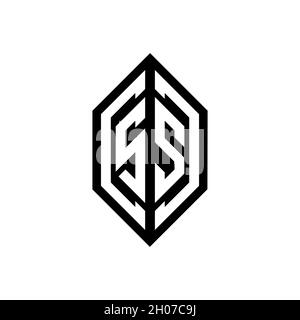 SS logo with geometric shape vector monogram design template isolated on white background Stock Vector