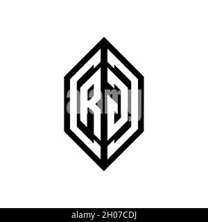 RG logo with geometric shape vector monogram design template isolated on white background Stock Vector