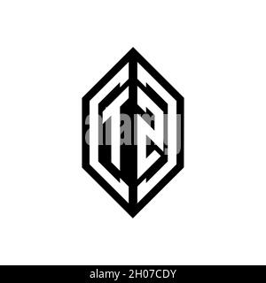 TZ logo with geometric shape vector monogram design template isolated on white background Stock Vector