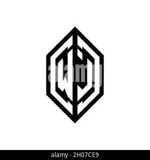 WL logo with geometric shape vector monogram design template isolated on white background Stock Vector