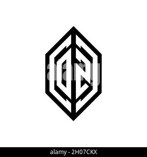 OZ logo with geometric shape vector monogram design template isolated on white background Stock Vector