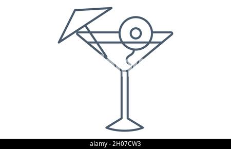 Halloween cocktail with eye icon vector image Stock Vector