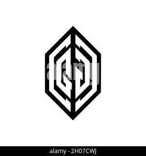 QG logo with geometric shape vector monogram design template isolated on white background Stock Vector