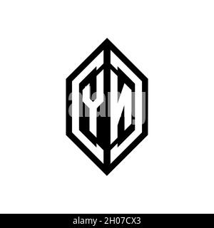 YN logo with geometric shape vector monogram design template isolated on white background Stock Vector