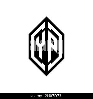 YP logo with geometric shape vector monogram design template isolated on white background Stock Vector