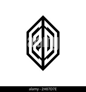 ZO logo with geometric shape vector monogram design template isolated on white background Stock Vector