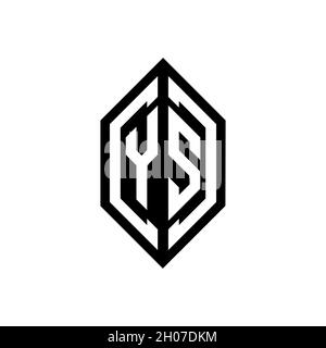 YS logo with geometric shape vector monogram design template isolated on white background Stock Vector