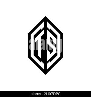 WO Monogram geometric shape style template. Monogram initial design vector on isolated background Stock Vector