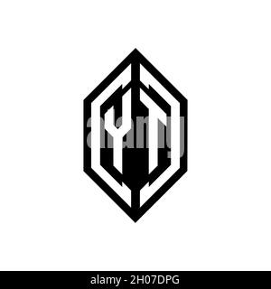 YT logo with geometric shape vector monogram design template isolated on white background Stock Vector