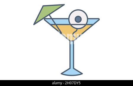 Halloween cocktail with eye icon vector image Stock Vector