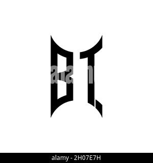 BR logo with geometric shape vector monogram design template isolated on white background Stock Vector