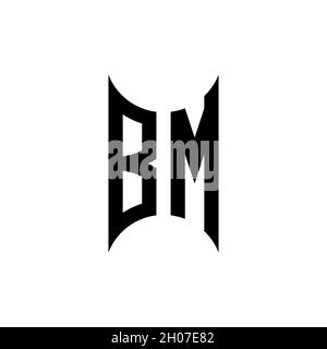 BK logo with geometric shape vector monogram design template isolated on white background Stock Vector