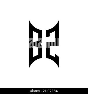 BZ Monogram geometric shape style template. Monogram initial design vector on isolated background Stock Vector