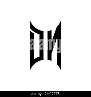 DN Monogram geometric shape style template. Monogram initial design vector on isolated background Stock Vector
