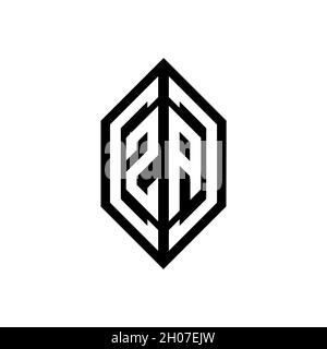 ZA logo with geometric shape vector monogram design template isolated on white background Stock Vector