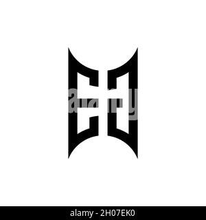 EG Monogram geometric shape style template. Monogram initial design vector on isolated background Stock Vector