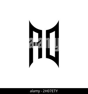 AN logo with geometric shape vector monogram design template isolated on white background Stock Vector