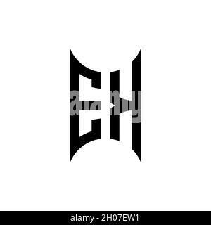 EK Monogram geometric shape style template. Monogram initial design vector on isolated background Stock Vector