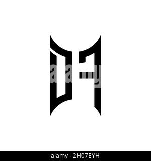 DF Monogram geometric shape style template. Monogram initial design vector on isolated background Stock Vector