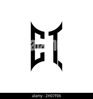 ET Monogram geometric shape style template. Monogram initial design vector on isolated background Stock Vector