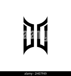DD Monogram geometric shape style template. Monogram initial design vector on isolated background Stock Vector