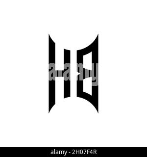 HB Monogram geometric shape style template. Monogram initial design vector on isolated background Stock Vector