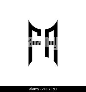 FA Monogram geometric shape style template. Monogram initial design vector on isolated background Stock Vector