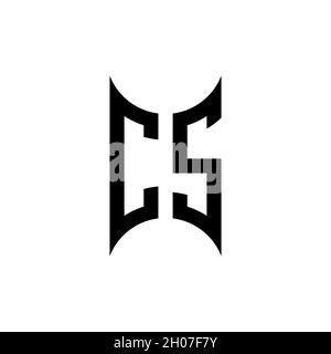CS Monogram geometric shape style template. Monogram initial design vector on isolated background Stock Vector