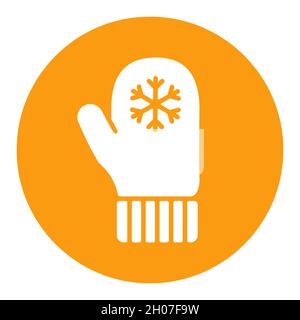 Snowflake gloves vector glyph icon. Winter sign. Graph symbol for travel and tourism web site and apps design, logo, app, UI Stock Vector
