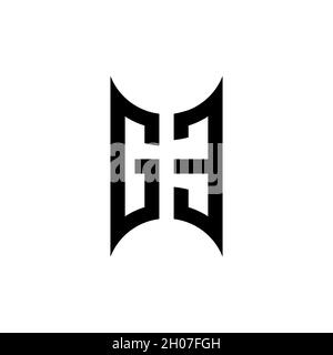 GE Monogram geometric shape style template. Monogram initial design vector on isolated background Stock Vector
