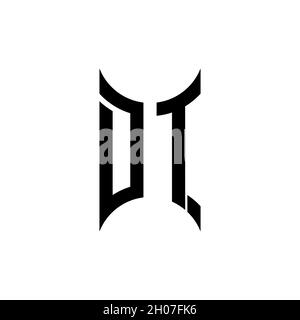 DT Monogram geometric shape style template. Monogram initial design vector on isolated background Stock Vector