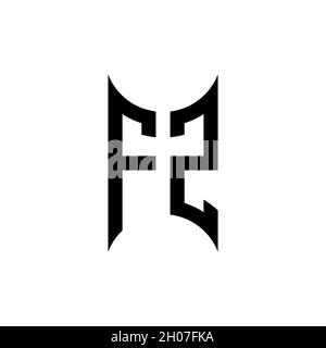 FZ Monogram geometric shape style template. Monogram initial design vector on isolated background Stock Vector