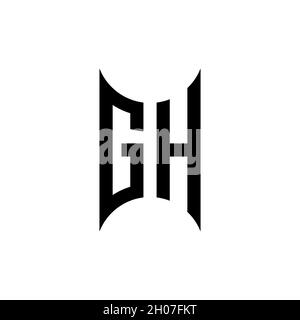 GH Monogram geometric shape style template. Monogram initial design vector on isolated background Stock Vector