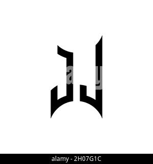 JL Monogram geometric shape style template. Monogram initial design vector on isolated background Stock Vector