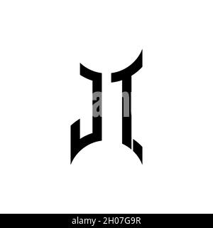 JT Monogram geometric shape style template. Monogram initial design vector on isolated background Stock Vector