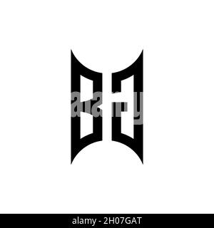 BG Monogram geometric shape style template. Monogram initial design vector on isolated background Stock Vector
