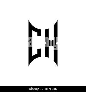 CX Monogram geometric shape style template. Monogram initial design vector on isolated background Stock Vector