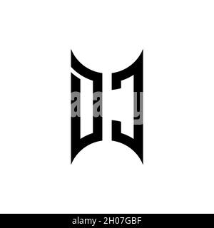 DC Monogram geometric shape style template. Monogram initial design vector on isolated background Stock Vector