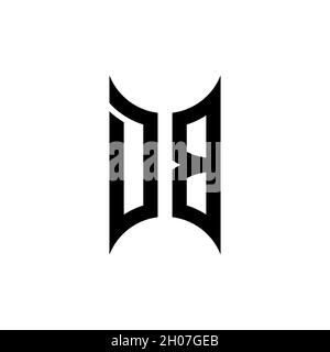 DB Monogram geometric shape style template. Monogram initial design vector on isolated background Stock Vector