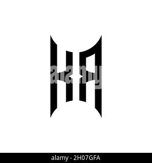 KR Monogram geometric shape style template. Monogram initial design vector on isolated background Stock Vector