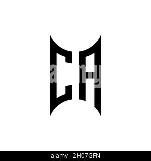 CA Monogram geometric shape style template. Monogram initial design vector on isolated background Stock Vector