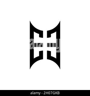 EE Monogram geometric shape style template. Monogram initial design vector on isolated background Stock Vector